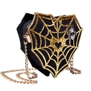 Betsey Johnson Spiderweb Purse with Chain Strap